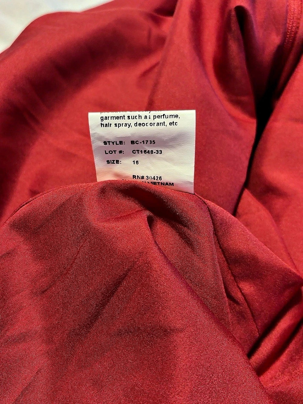Bari Jay Red Chiffon Convertible Cross-Back Formal Maxi Gown Sz 16 - Picture 7 of 7